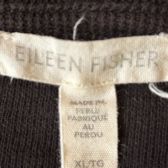 EILEEN FISHER Organic Cotton Crewneck Box Top Black Tee Size XL Cap Sleeve - Picture 9 of 14